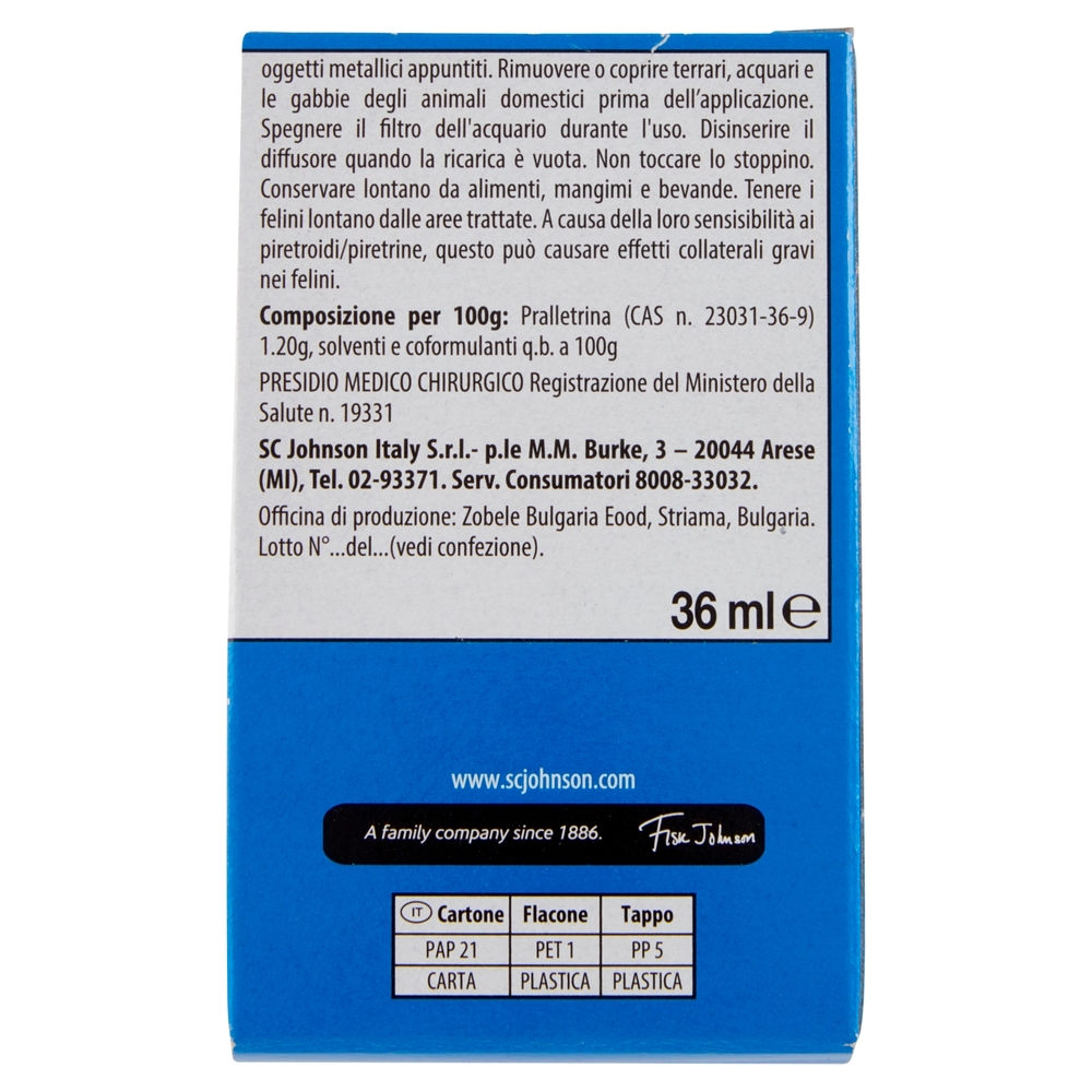 Raid Liquido Elettrico Antizanzare Comuni e Tigre, Inodore, 60 notti, Ricarica 36 ml